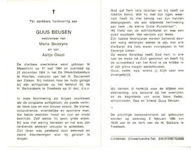 815_02_1531 Beusen, Guus : geboren op 17 mei 1904 te Maastricht, overleden op 25 december 1984 te Heerlen