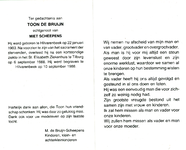 815_02_3087 Bruijn, de, Toon : geboren op 22 januari 1903 te Hilvarenbeek, overleden op 6 september 1988 te Tilburg