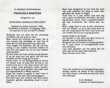 815_13_0421 Martens, Francisca: geboren op 8 januari 1904 te Asten, overleden op 19 augustus 1985 te Deurne