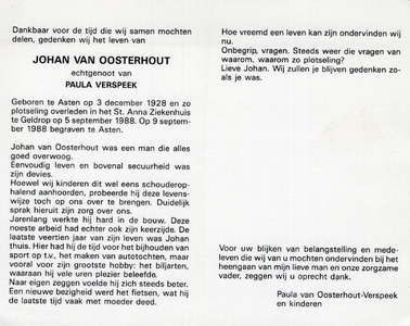 815_15__0222 Oosterhout, van, Johan: geboren op 3 december 1928 te Asten, overleden op 5 september 1988 te Geldrop