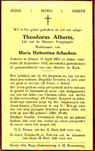 816_01_0022 Alberts, Theodorus : geboren op 13 april 1862 te Sittard, overleden op 23 september 1945 te Sittard