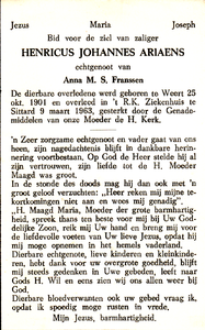 816_01_0029 Arians, Henricus Johannes : geboren op 25 oktober 1901 te Weert, overleden op 9 maart 1963 te Sittard