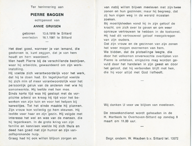 816_02_0263 Baggen, Pierre : geboren op 13 juni 1918 te Sittard, overleden op 16 januari 1961 te Sittard