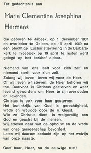 816_08_0141 Hermans, Clementina Josephina : geboren op 1 december 1887 te Jabeek, overleden op 16 april 1969 te Geleen