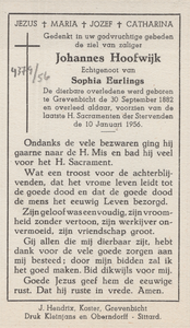 824_2023_Rest_0369 Hoofwijk, Johannes: geboren op 30 september 1882 te Grevenbicht, overleden op 10 januari 1956 te ...