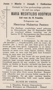 824_2023_Rest_0438 Hoofwijk, Maria Mechtildis : geboren op 12 september 1881 te Grevenbicht, overleden op 14 januari ...