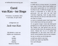 824_2023_TB2_env2_029 Stege, ter, Carol: geboren op 15 oktober 1953 te Emmen, overleden op 20 april 2018 te Kerkrade