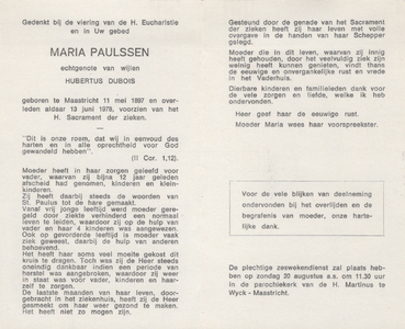 824_2024_KPB_P_0010 Paulssen, dubbel zie P_0009, Maria: geboren op 11 mei 1897, overleden op 13 juni 1978