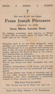 824_2024_KPB_P_0028 Pörteners, Frans Joseph: geboren op 2 april 1882 te Sittard, overleden op 10 april 1949 te Sittard