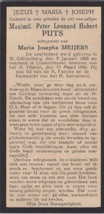 824_2024_KPB_P_0029 Puts, Maximil. Peter Leonard Hubert: geboren op 9 januari 1888 te St.Odilienberg, overleden op 15 ...