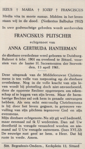 824_2024_KPB_P_0031 Plitscher, Franciskus: geboren op 6 februari 1901 te Duisburg-Ruhrort, overleden op 13 april 1961 ...
