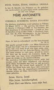 825_Album-1_143 Pessers, Cornelia Norberta Maria: geboren op 23 maart 1875 te Tilburg, overleden op 7 mei 1955 te ...