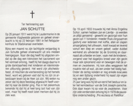827_381 Schutte, Jan: geboren op 26 januari 1911 te Laudermarke (Gem.Vlagtwedde), overleden op 22 februari 1991 te ...