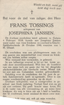 827_387 Tossings, Frans: geboren op 4 februari 1918 te Gulpen, overleden op 26 oktober 1946 te Gracht-Spekholzerheide