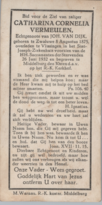 827_420 Vermeulen, Catharina Cornelia : geboren op 8 augustus 1875 te Zwaluwe, overleden op 26 juni 1932 te Vlissingen