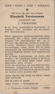 827_422 Versleeuwen, Elisabeth, overleden op 19 oktober 1947 te Roermond