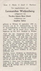 827_447 Weijenberg, Leonardus : geboren op 10 september 1896 te Wittem, overleden op 22 maart 1965 te Heerlen