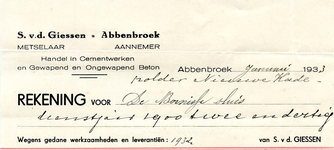 AB_GIESSEN_001 Abbenbroek, Giessen,S. v.d. - Metselaar / Aannemer / Handel in Cementwerken en Gewapend en Ongewapend ...