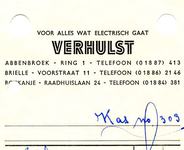 AB_VERHULST_002 Abbenbroek, Verhulst - Voor alles wat electrisch gaat, Verhulst, (1965)