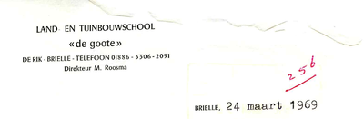 BR_GOOTE_001 Brielle, De Goote - Land- en tuinbouwschool De Goote , (1969)