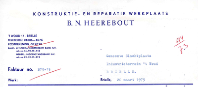 BR_HEEREBOUT_001 Brielle, B.N. Heerebout - B.N. Heerebout, konstruktie- en reparatie werkplaats, (1973)
