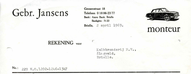 BR_JANSENS_002 Brielle, Gebr. Jansens - Gebr. Jansens, monteur, (1969)