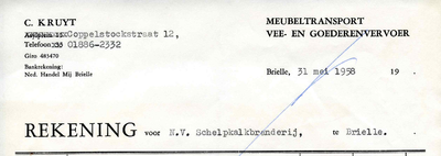 BR_KRUYT_001 Brielle, C. Kruyt - Meubeltransport, vee- en goederenvervoer C. Kruyt, (1958)