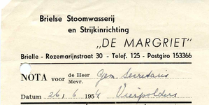 BR_MARGRIET_001 Brielle, De Margriet - Brielse Stoomwasserij en Strijkinriching De Margriet , (1954)