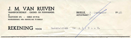 BR_RUIVEN_001 Brielle, Ruiven - J.M. van Ruiven, transportbedrijf, grond- en puinhandel, (1958)
