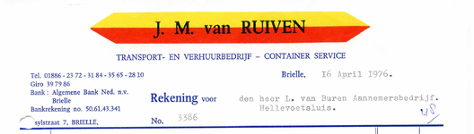 BR_RUIVEN_004 Brielle, Ruiven - J.M. van Ruiven, transport- en verhuurbedrijf - containers service, (1976)