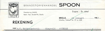 BR_SPOON_008 Brielle, Spoon - Brandstoffenhandel Spoon. Engros - En detail, (1957)