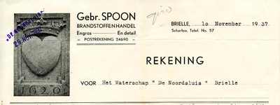 BR_SPOON_010 Brielle, Spoon - Gebr. Spoon, brandstoffenhandel. Engros - En detail, (1937)