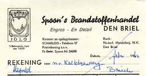 BR_SPOON_013 Brielle, Spoon - Spoon's brandstoffenhandel. Engros - En Detail Den Briel, (1962)