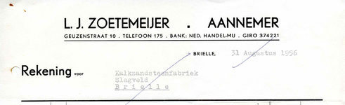 BR_ZOETEMEIJER_010 Brielle, Zoetemeijer - L.J. Zoetemeijer, Aannemer, (1956)