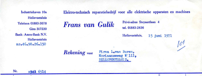 HE_GULIK_001 Hellevoetsluis, Gulik - Frans van Gulik, Elektro-technisch reparatiebedrijf voor alle elektrische ...