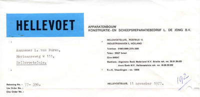 HE_HELLEVOET_006 Hellevoetsluis, Hellevoet - Hellevoet Apparatenbouw konstruktie- en scheepsreparatiebedrijf L. de Jong ...