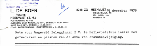 HV_BOER_001 Heenvliet, De Boer - L. de Boer, notaris Heenvliet, (1978)