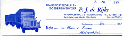 OV_RIJKE_001 Oostvoorne, De Rijke - P.J. de Rijke, Transportbedrijf en goederenvervoer, (1961)