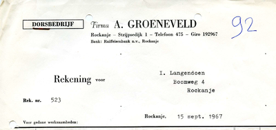 RO_GROENEVELD_002 Rockanje, Groeneveld - Firma A. Groeneveld, Dorsbedrijf, (1967)