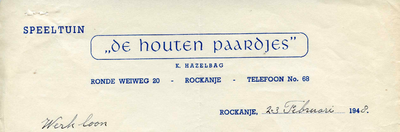 RO_HOUTEN_001 Rockanje, de Houten Paardjes - Speeltuin De Houten Paardjes , K. Hazelbag, (1948)