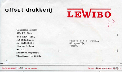TI_LEWIBO_001 Tinte, Lewibo - Offset drukkerij Lewibo, (1983)