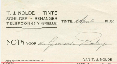 TI_NOLDE_004 Tinte, Nolde - T.J. Nolde, Schilder- behanger, (1936)
