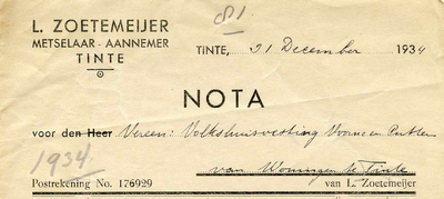 TI_ZOETEMEIJER_004 Tinte, Zoetemeijer - L. Zoetemeijer, Metselaar - Aannemer, (1934)