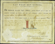 PC_WAPEN_BRL Wapendiploma van de gemeente Brielle, 24 juli 1816