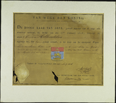 PC_WAPEN_HEL Wapendiploma van de gemeente Hellevoetsluis, 24 juli 1816