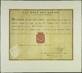 PC_WAPEN_NHN Wapendiploma van de gemeente Nieuwenhoorn, 24 juli 1816
