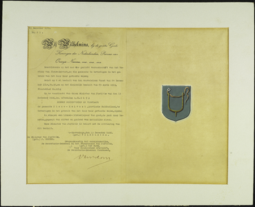 PC_WAPEN_NWH Wapendiploma van de gemeente Nieuw-Helvoet, 15 december 1926