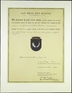 PC_WAPEN_OUD Wapendiploma van de gemeente Oudenhoorn, 28 augustus 1948