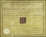 PC_WAPEN_ZWL Wapendiploma van de gemeente Zwartewaal, 24 december 1817