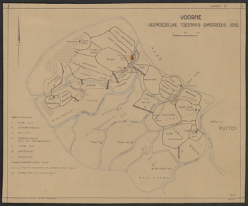 TA_REC_005 Voorne, Vermoedelijke toestand omstreeks 1250, kaart 2, 1943.